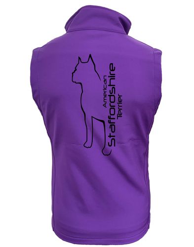 Unisex American Staffordshire Terrier Softshell Jacket Purple (Black)