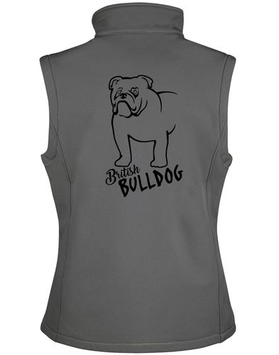 Female British Bulldog Softshell Gilet Charcoal (Black)