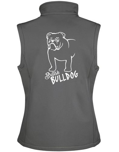 Female British Bulldog Softshell Jacket Charcoal (White)