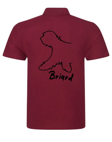 Unisex Briard Polo Shirt Burgundy (Black)