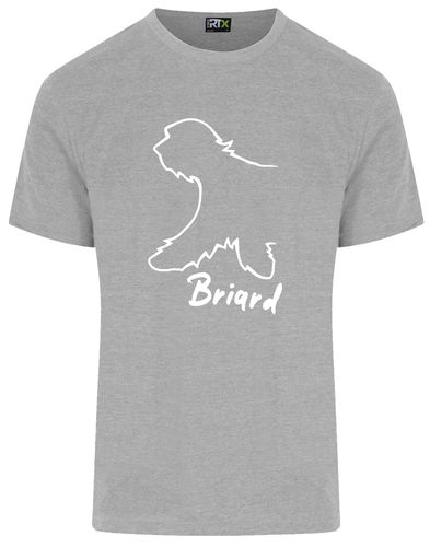 Unisex Briard Roundneck T-Shirt Heather Grey (White)
