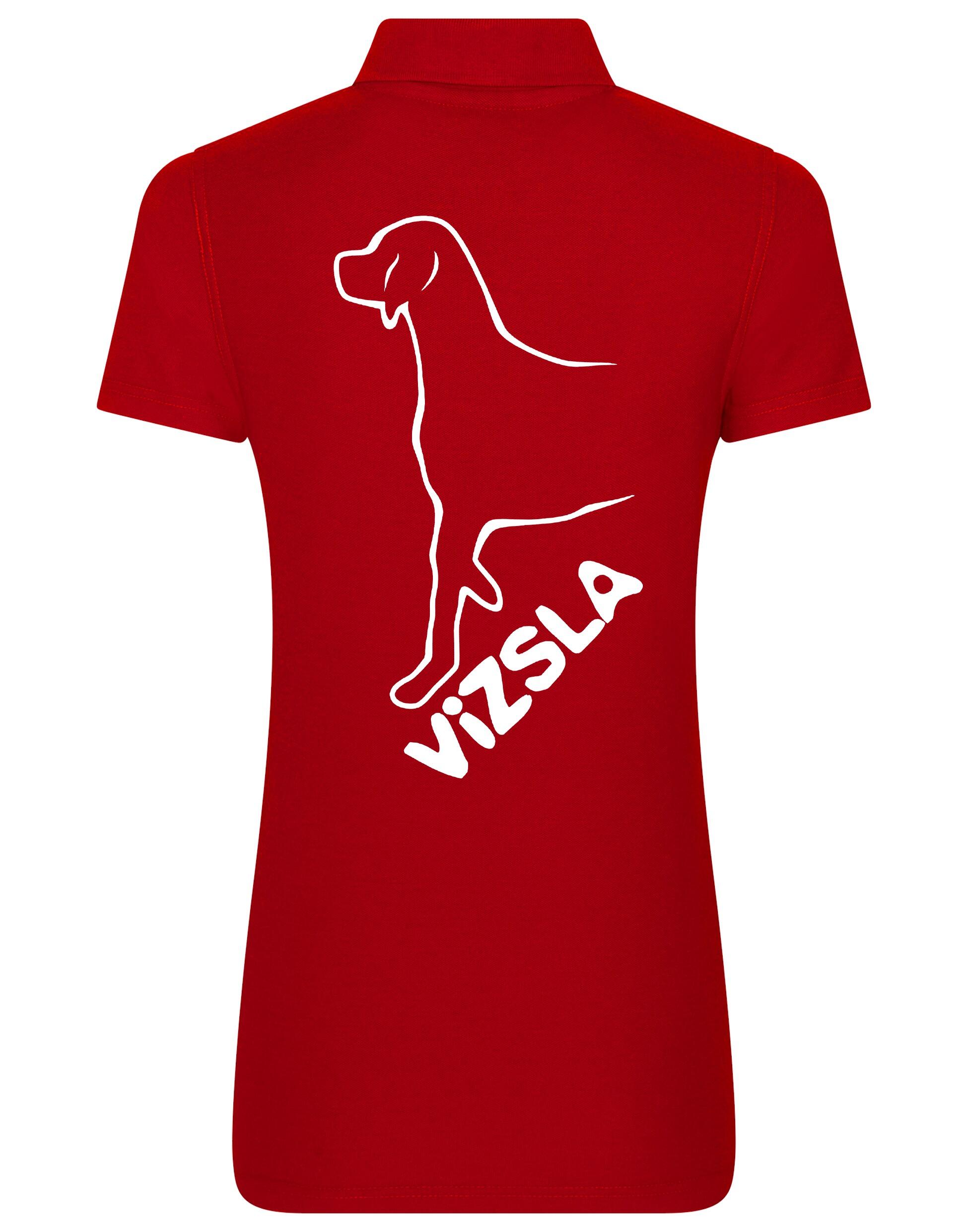 Women’s Cotton Polo with Vizsla Dog Breed Design