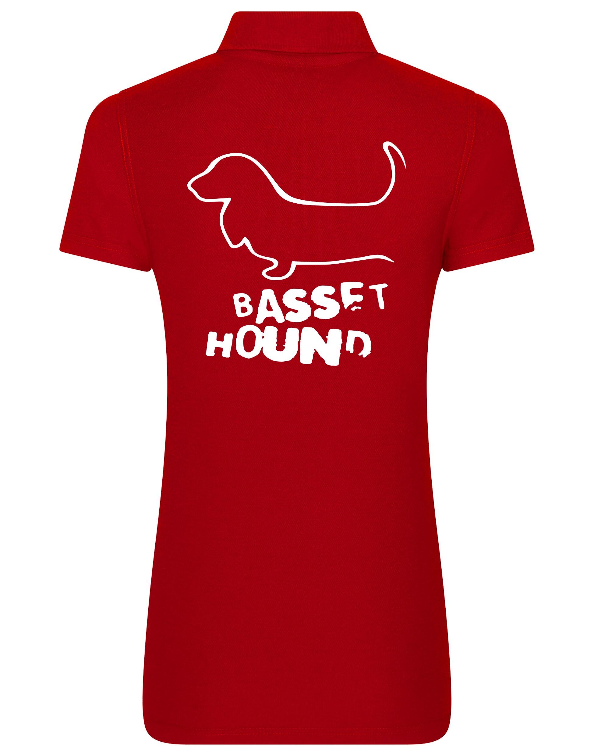 Women’s Cotton Polo with Basset Hound Dog Breed Design – A Must-Have for Basset Hound Enthusiasts