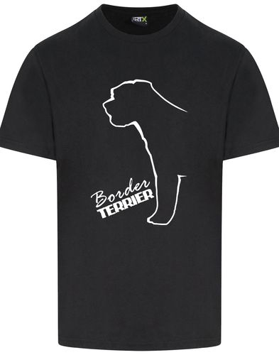 Unisex Roundneck T-shirt with Border Terrier Dog Breed Design – Style for Every Border Terrier Fan