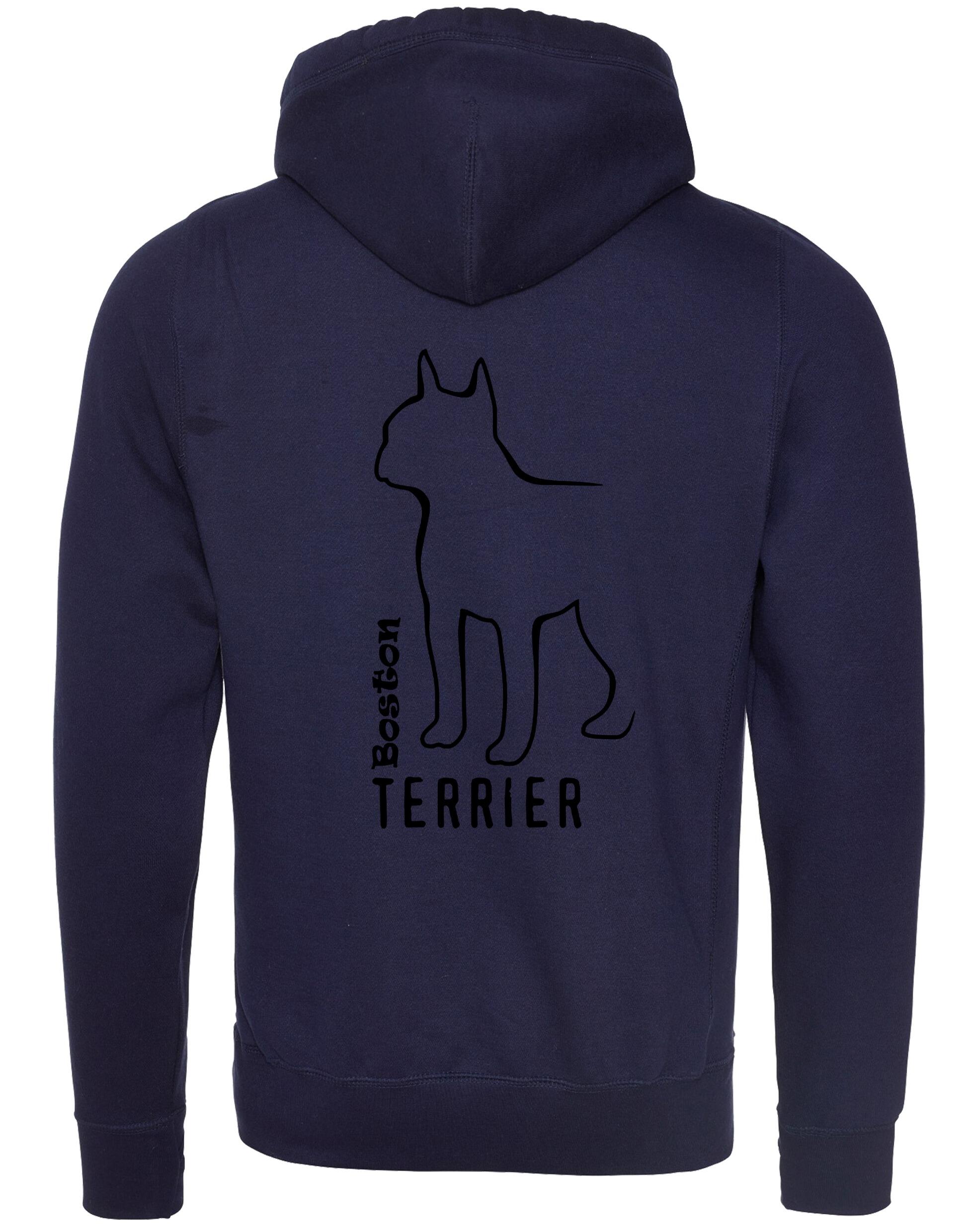 Unisex Crossneck Pullover Hoodie with Boston Terrier Dog Breed Design