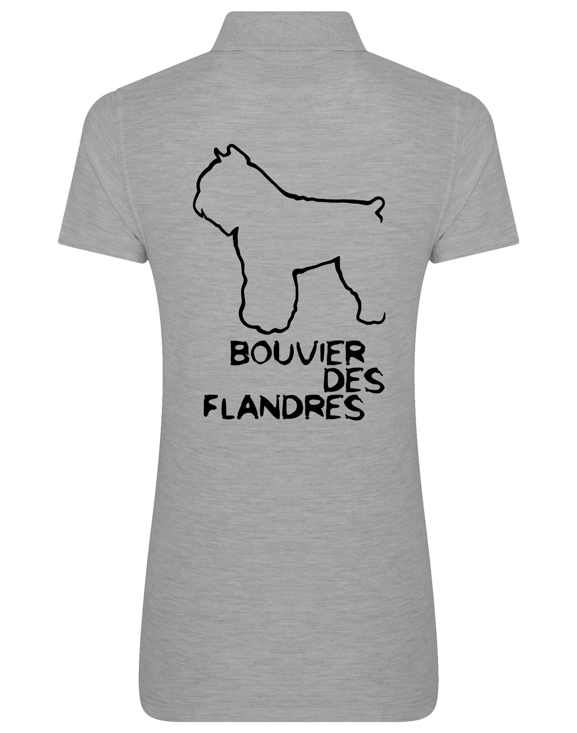 Women’s Cotton Polo with Bouvier des Flandres Dog Breed Design – For Bouvier des Flandres Enthusiasts