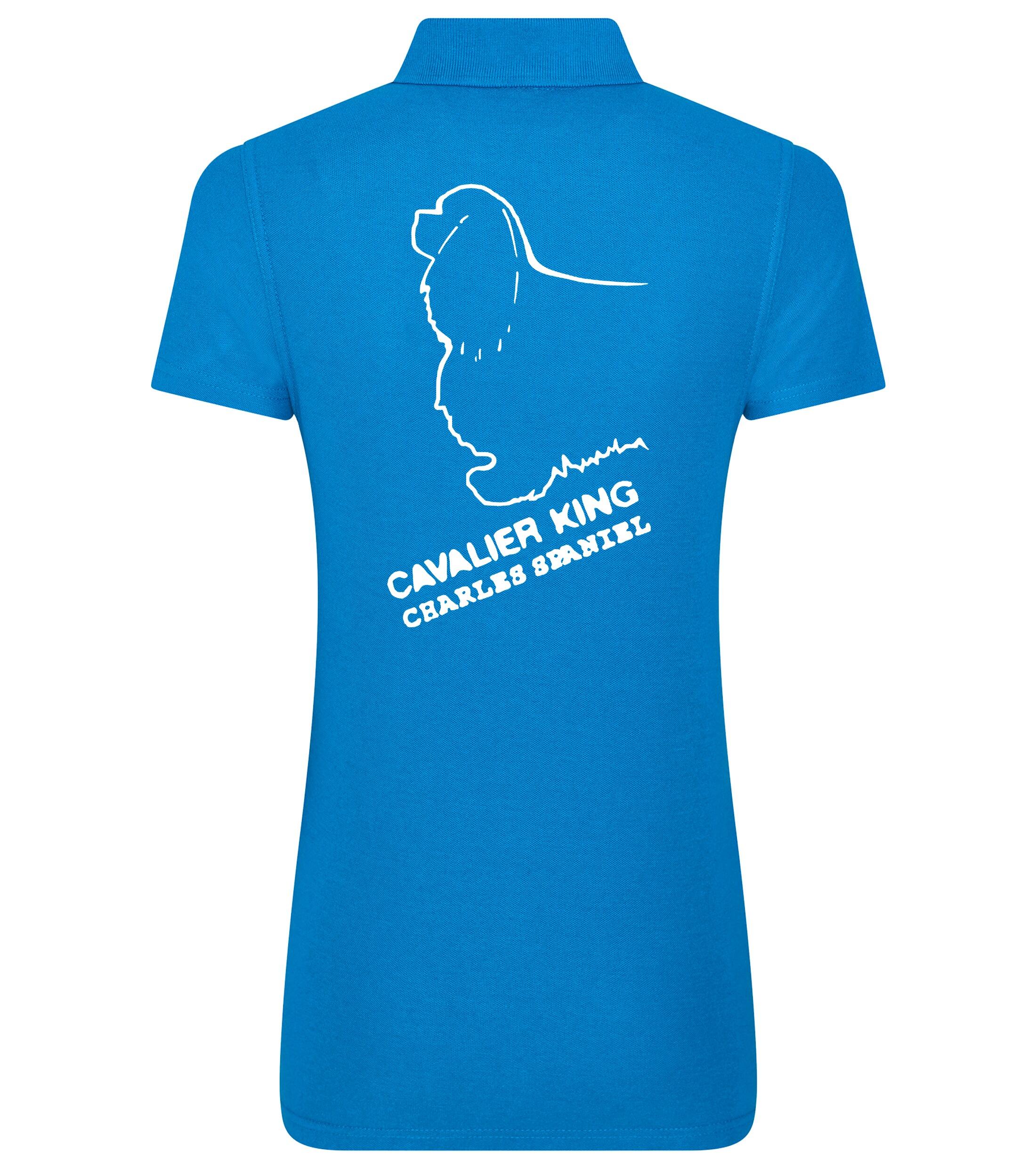 Women’s Cotton Polo with Cavalier King Charles Spaniel Dog Breed Design – A Must for Cavalier Enthusiasts