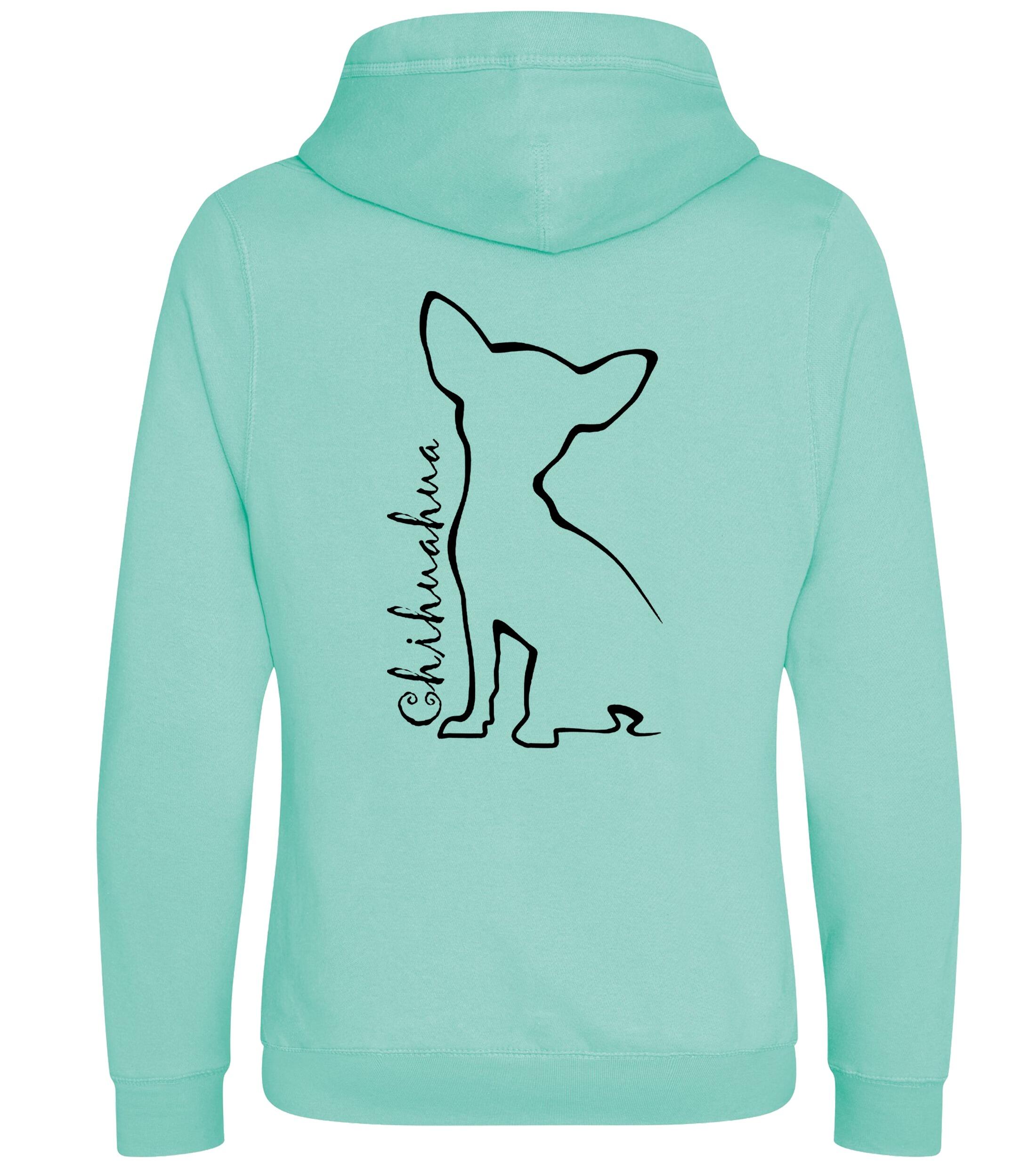 Unisex Crossneck Pullover Hoodie with Chihuahua Outline Design – A Must-Have for Chihuahua Fans