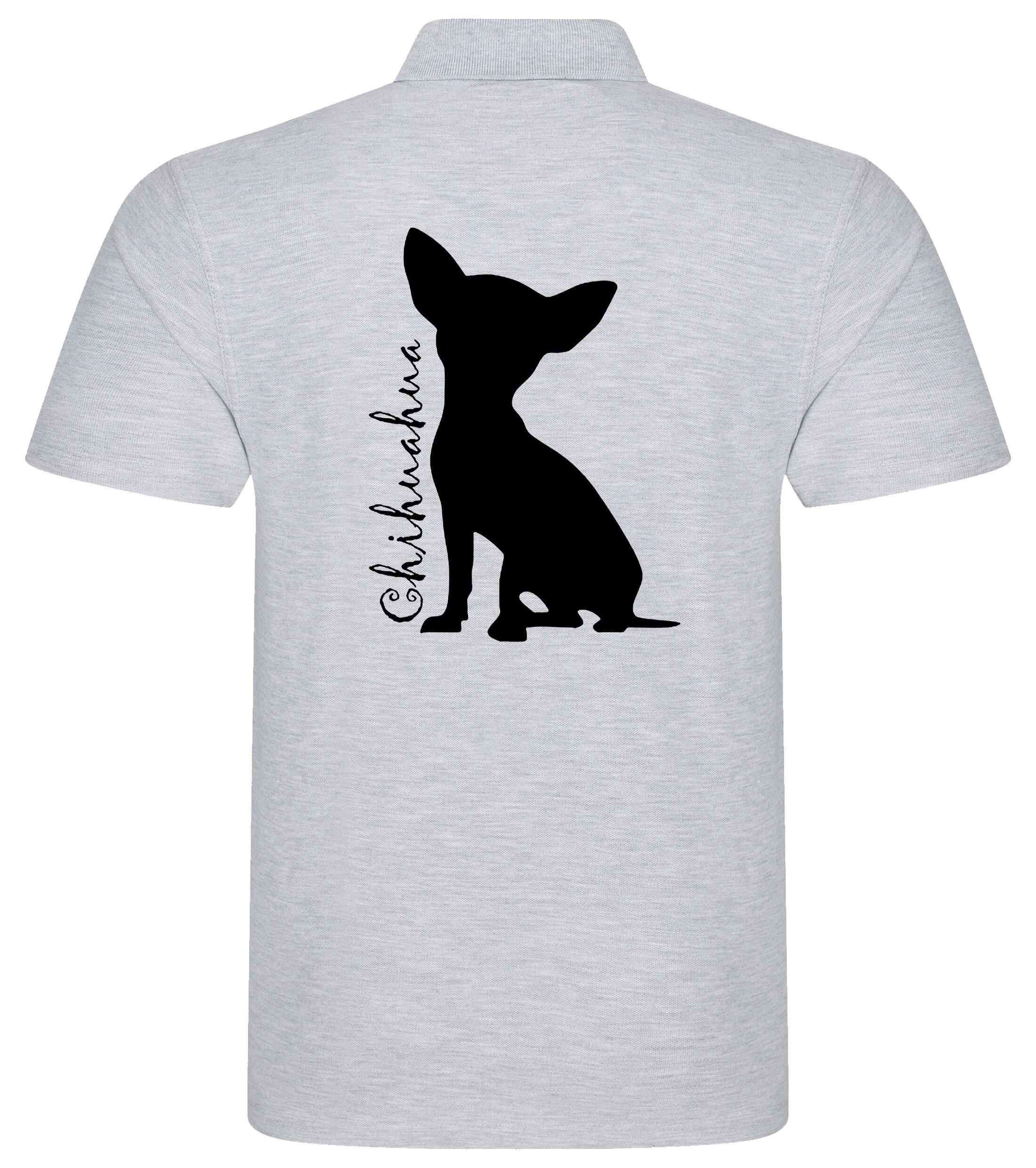 Unisex Cotton Polo with Chihuahua Silhouette Design – Style & Comfort for Chihuahua Lovers