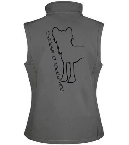 Chinese Crested Dog Breed Design Women’s Softshell Gilet – Chic Style Meets Everyday Functionality