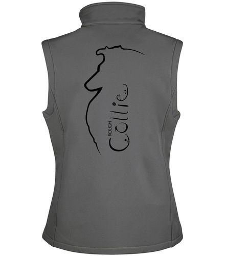 Collie (Rough) Dog Breed Design Women’s Softshell Gilet – Style Meets Functionality