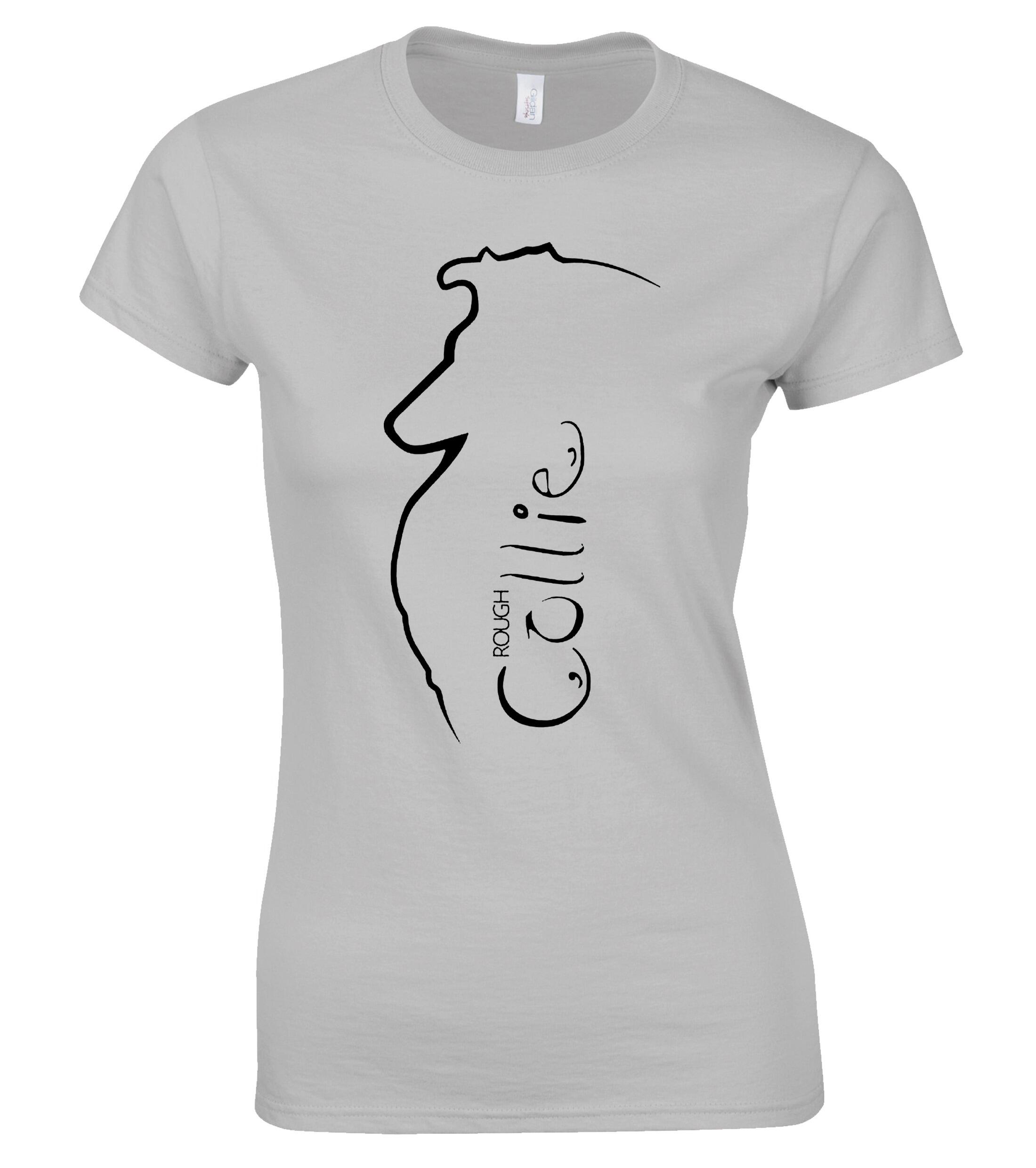 Female Roundneck T-Shirt with Collie (Rough) Dog Breed Design – Perfect for Every Rough Collie Lover