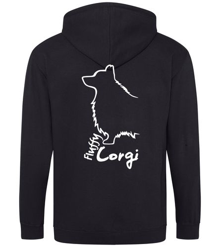 Corgi Fluffy Dog Breed Design Zipped Hoodie – Comfort, Style, and Corgi Pride