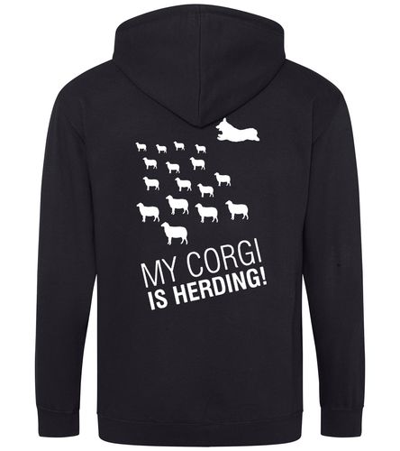 Zipped Hoodie with Corgi Herding Dog Breed Design – Stylish Comfort for Corgi Herding Enthusiasts