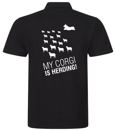 Unisex Cotton Polo with Corgi Herding Dog Breed Design – Style for Every Corgi Herding Enthusiast