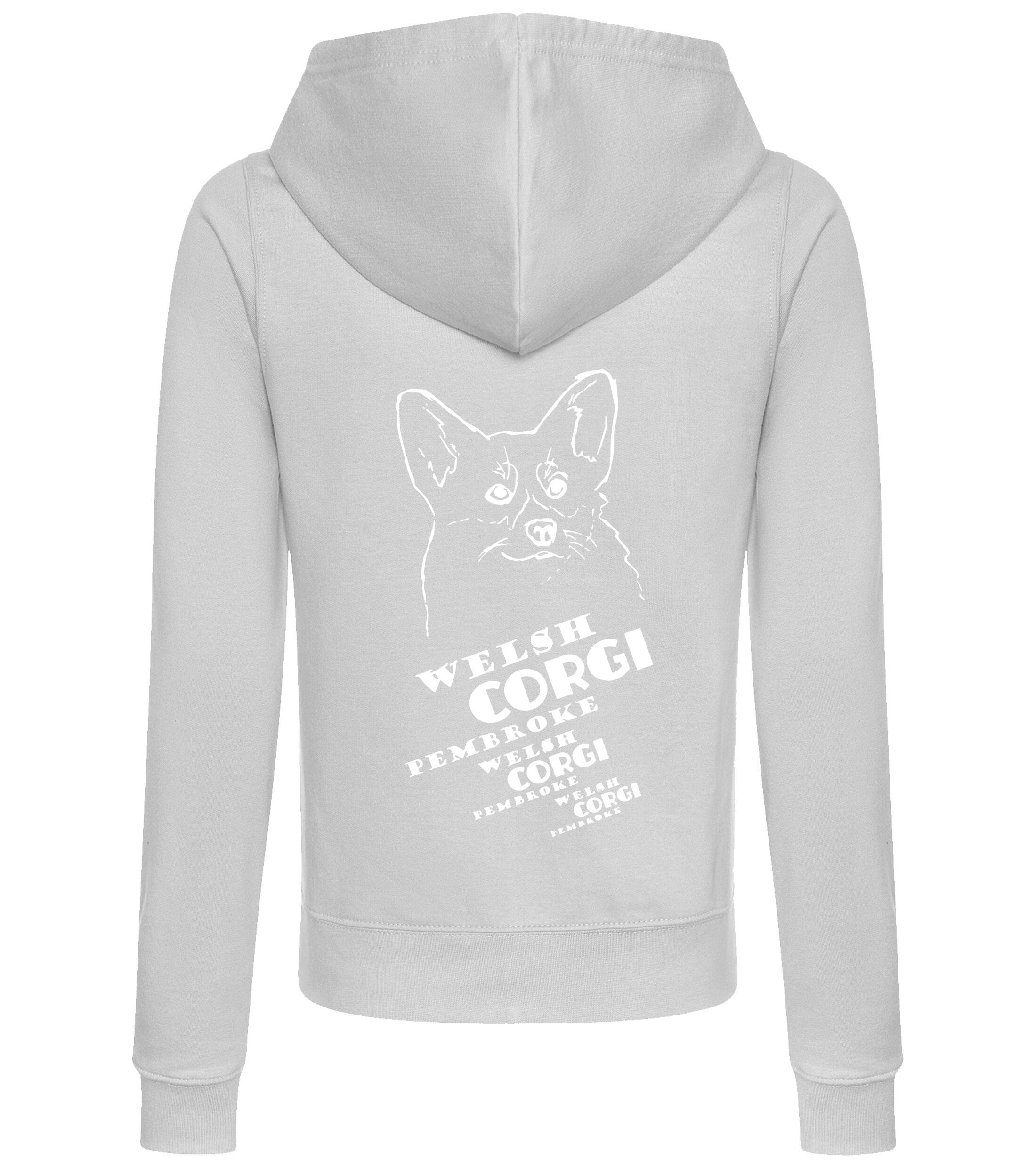Corgi Pembroke (Face) Dog Breed Women’s Zipped Hoodie – Stylish & Cozy for Corgi Pembroke Lovers