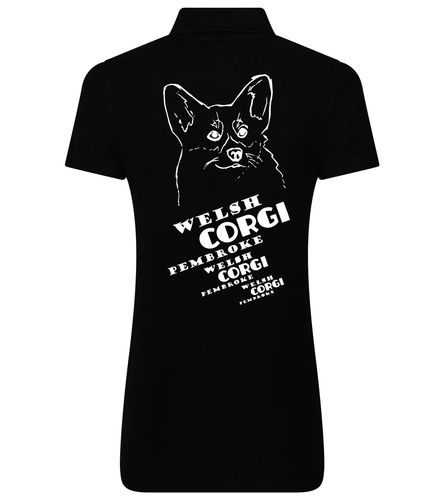 Women’s Cotton Polo with Corgi Pembroke (Face) Dog Breed Design – Stylish Comfort for Corgi Lovers