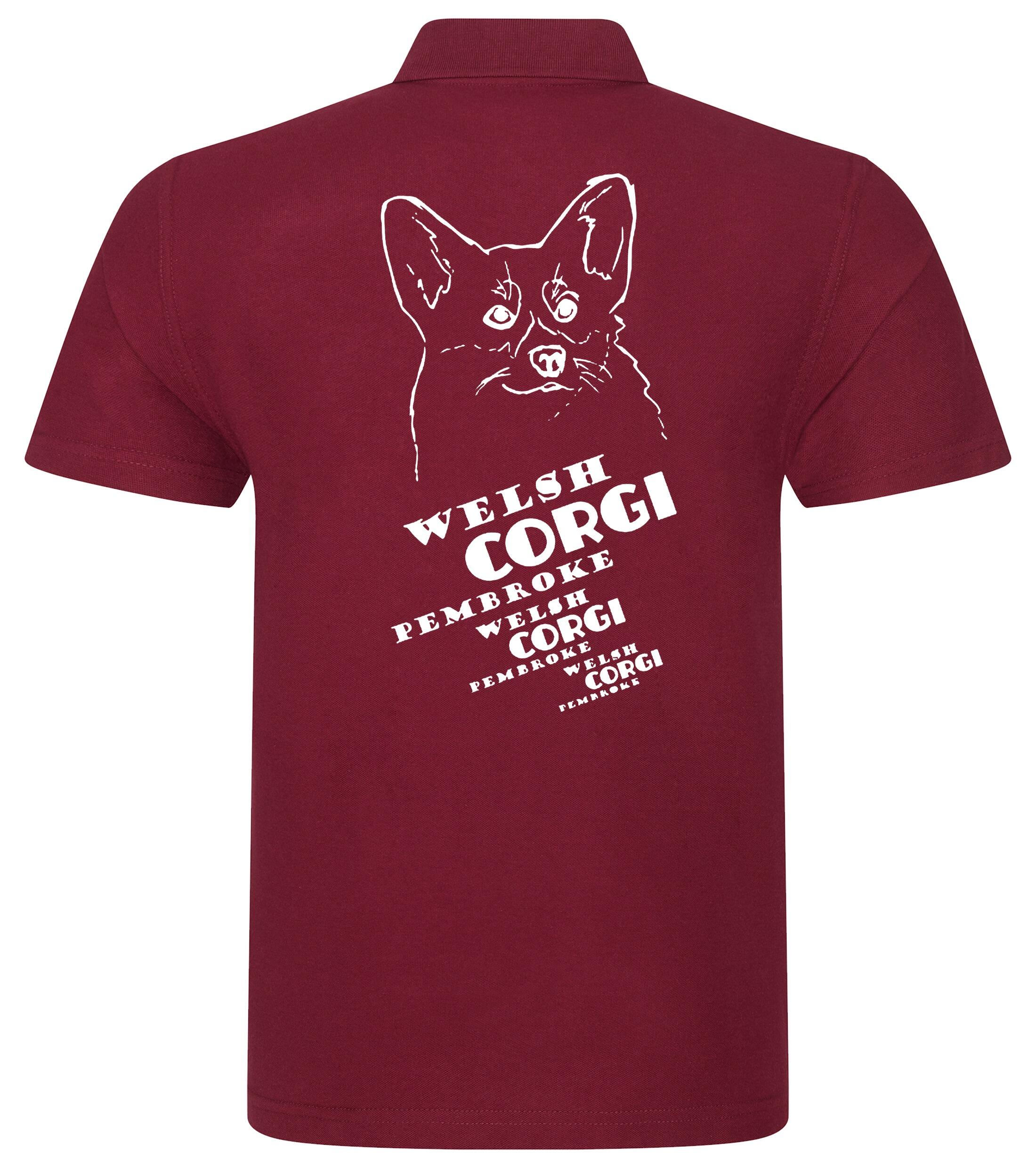 Unisex Cotton Polo with Corgi Pembroke (Face) Dog Breed Design – Versatile Style for Corgi Lovers