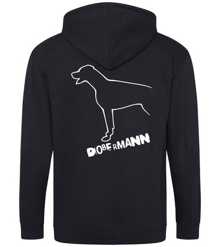 Dobermann (Outline) Zipped Hoodie – Comfort, Style, and Dobermann Pride
