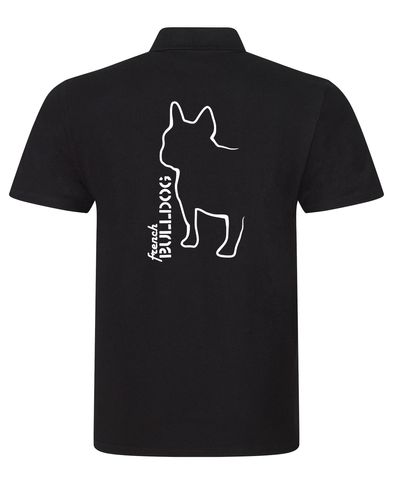 Unisex Cotton Polo with French Bulldog (Outline) Design – Timeless Comfort for Frenchie Enthusiasts