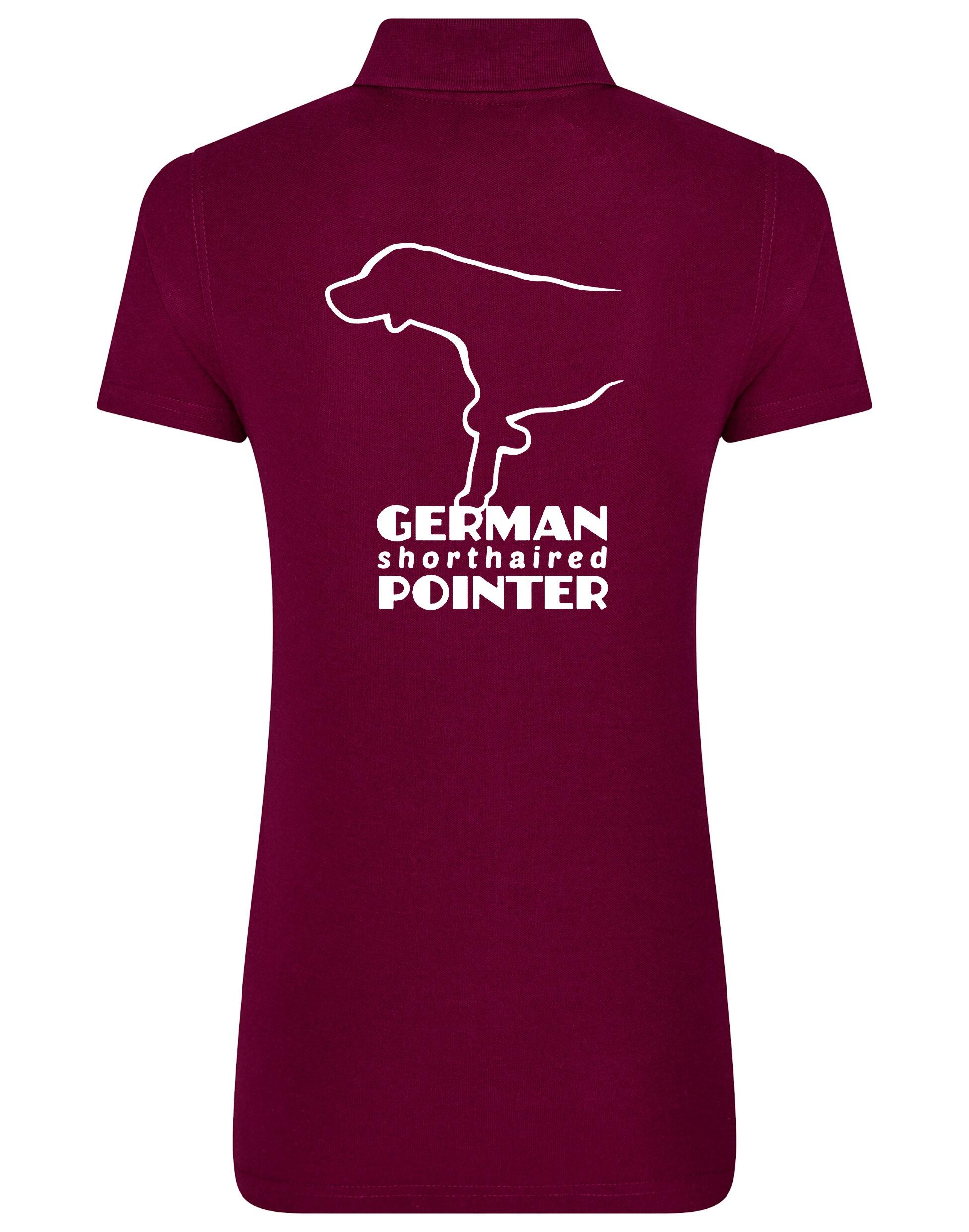 Women’s Cotton Polo with German Shorthaired Pointer Design – Elegant Apparel for Pointer Fans