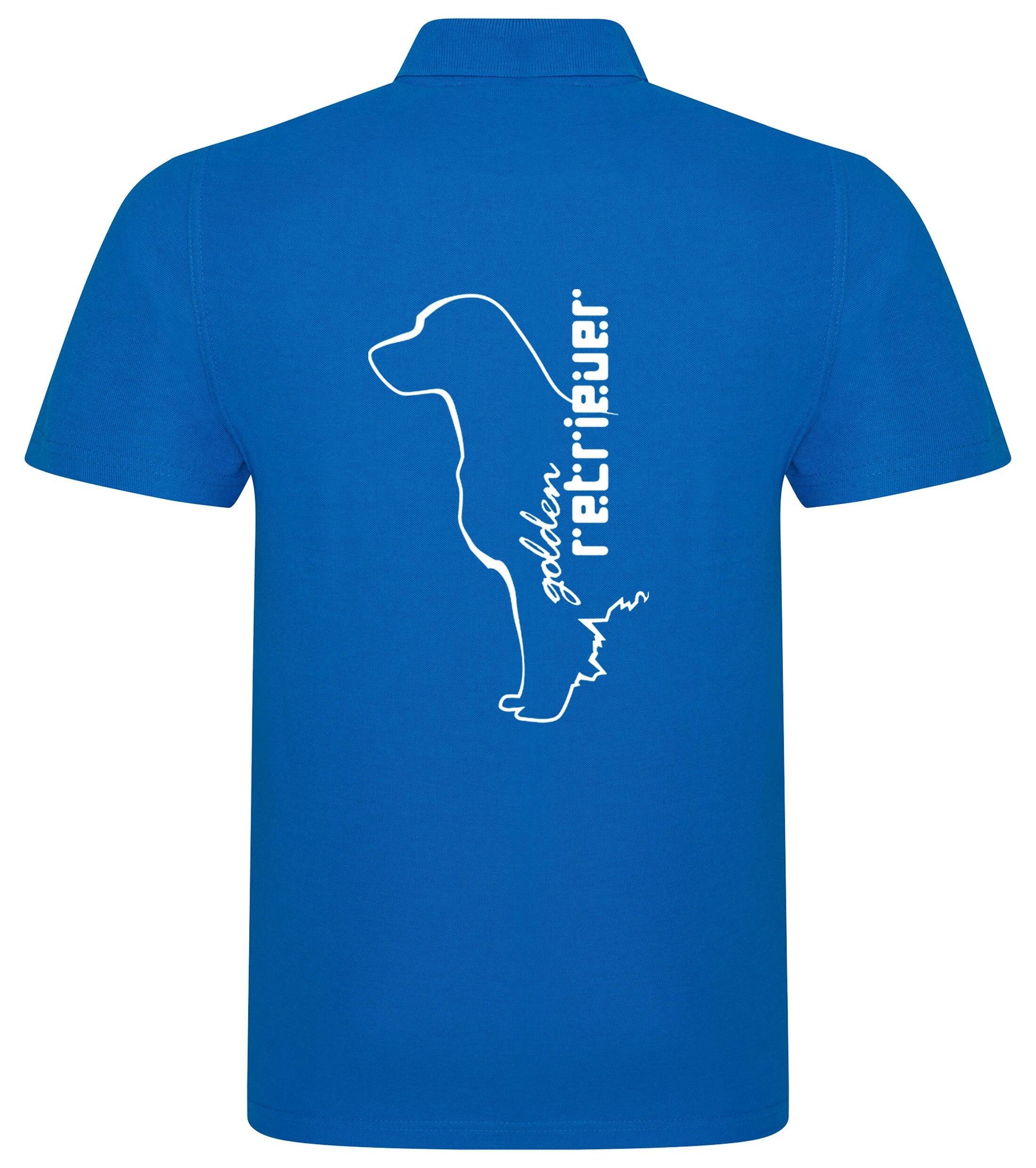 Unisex Cotton Polo with a detailed Golden Retriever graphic, crafted from breathable cotton fabric for lightweight comfort, featuring a classic polo collar and relaxed fit for versatile style.
