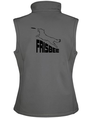 Frisbee Unisex Softshell Gilet – Lightweight, water-resistant gilet with fleece lining and exclusive Frisbee-themed artwork, designed for all genders to combine style and functionality.