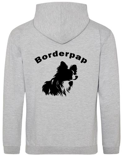 Border Pap Design Pullover Hoodie – Featuring exclusive Border Pap artwork, paw prints, and optional personalization for dog lovers.