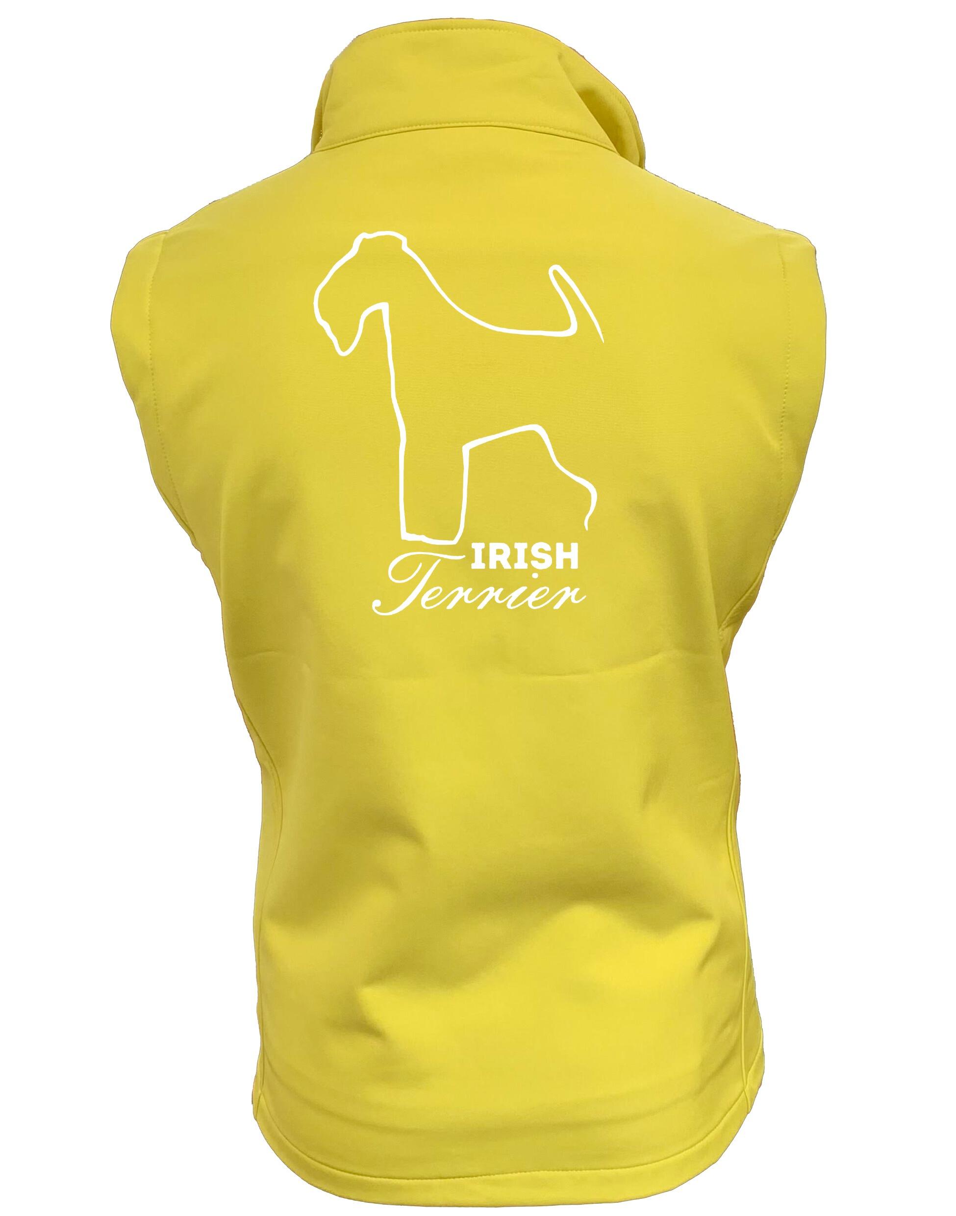 Irish Terrier Women’s Softshell Gilet featuring exclusive breed artwork, designed for style, comfort, and outdoor adventures.