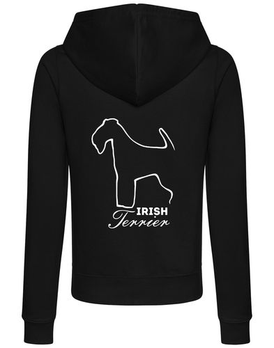 Irish Terrier Women’s Zipped Hoodie with exclusive breed artwork, breathable fabric, and a feminine fit for comfort and style.