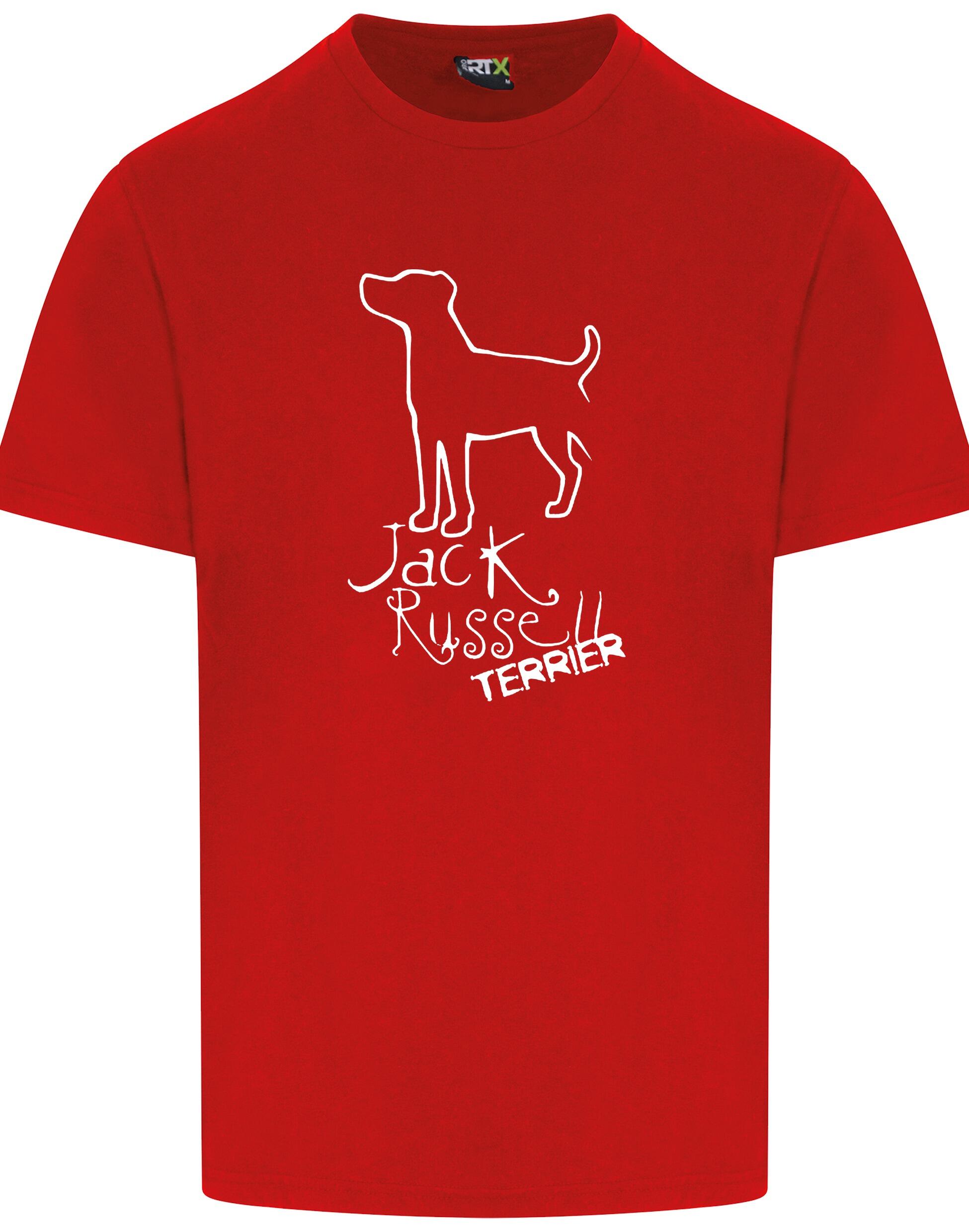 Jack Russell Terrier Unisex Roundneck T-shirt with exclusive breed artwork, soft breathable cotton fabric, and a relaxed unisex fit for stylish comfort.
