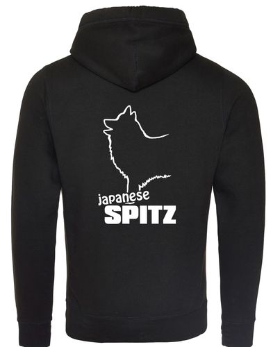 Unisex crossneck hoodie featuring exclusive Japanese Spitz artwork, designed for breed enthusiasts.