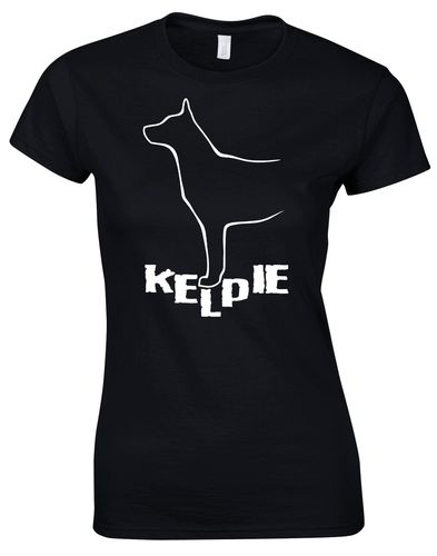 Kelpi Female Roundneck T-shirt featuring exclusive breed-inspired artwork, premium cotton fabric, and a flattering feminine fit for comfort and style.