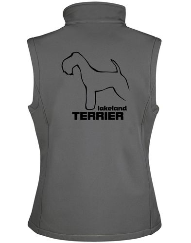 Women’s Softshell Jacket featuring a Lakeland Terrier design with water-resistant fabric and fleece lining for warmth and style.