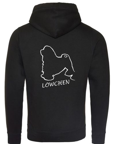 Lowchen Unisex Crossneck Pullover Hoodie with exclusive breed design and practical features.