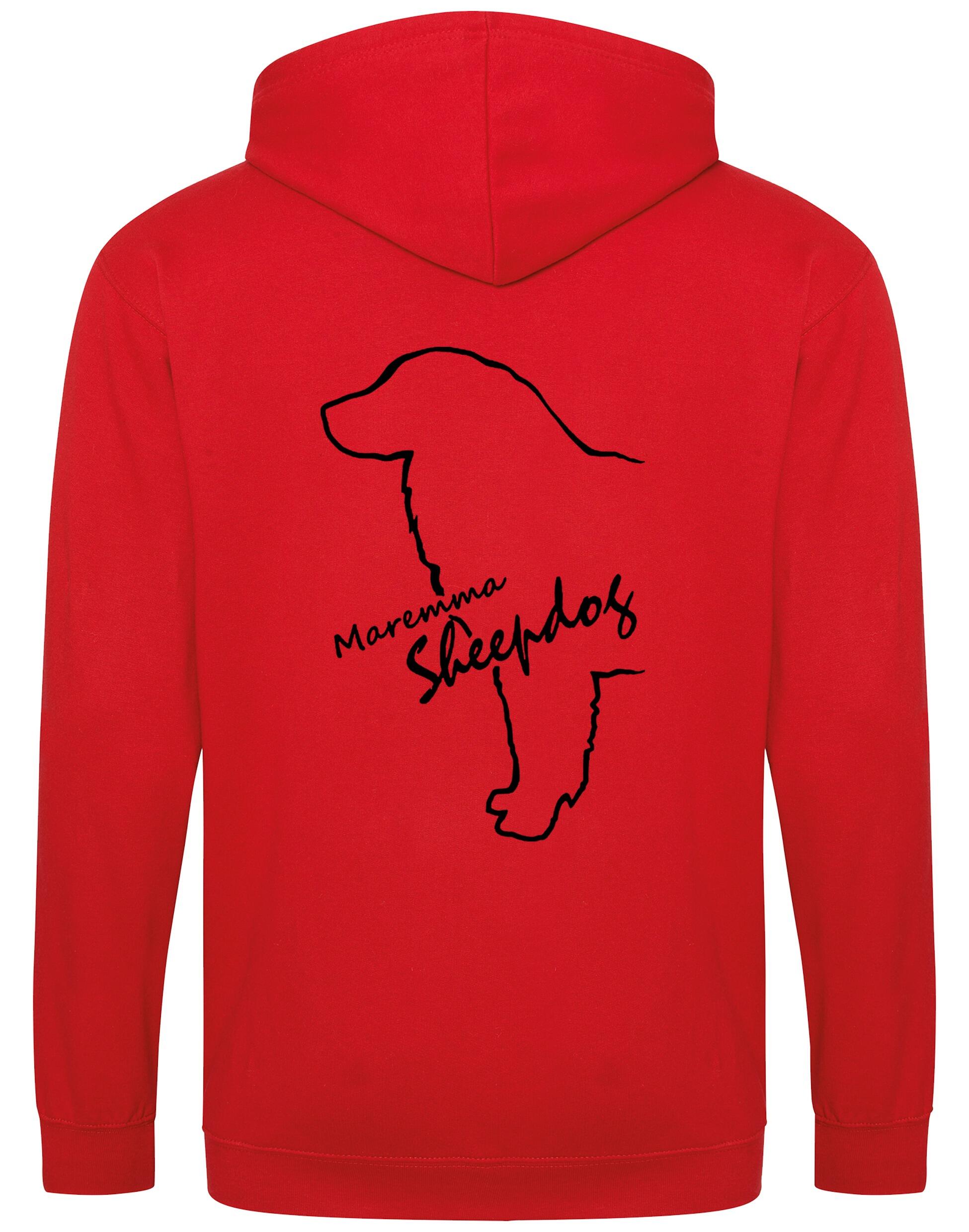 Maremma Sheepdog zipped hoodie with exclusive breed artwork, a warm fleece interior, and personalisation options.