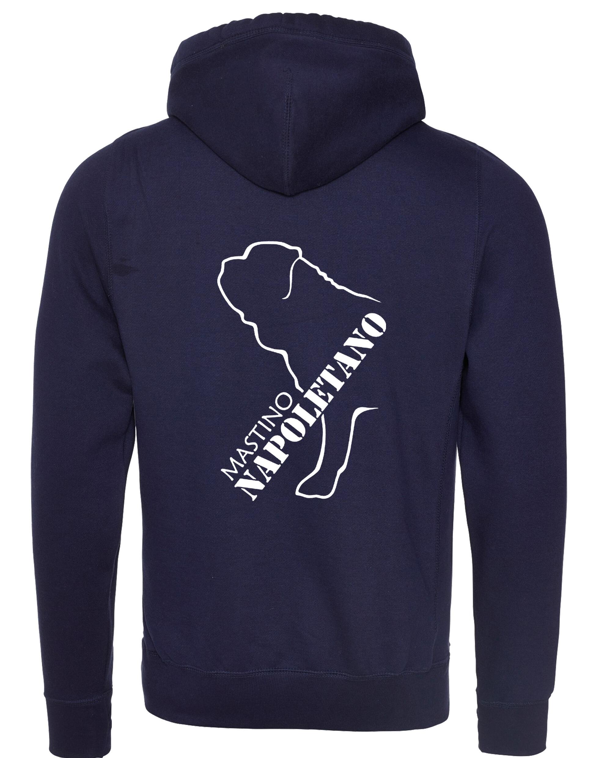 Mastino Napoletano Crossneck Pullover Hoodie with exclusive breed artwork, modern design, and cosy fleece lining for warmth and style.