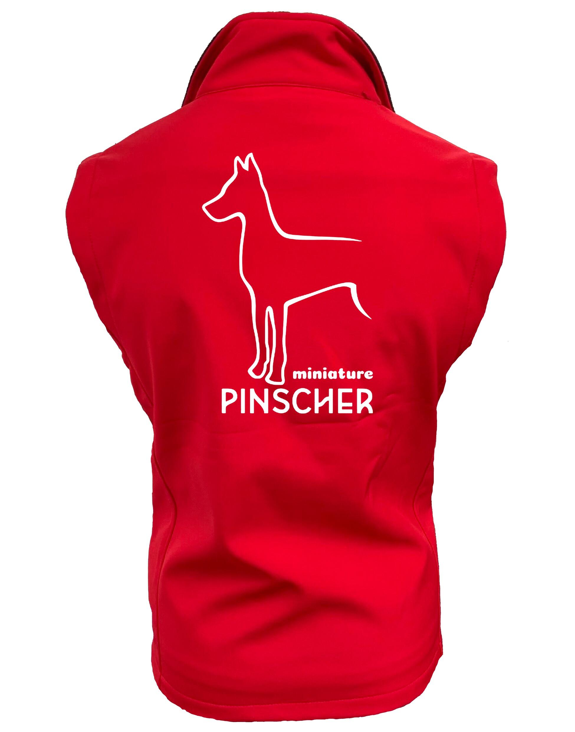 Miniature Pinscher Unisex Softshell Jacket with water-resistant fabric, fleece lining, and exclusive breed artwork for stylish outdoor comfort.