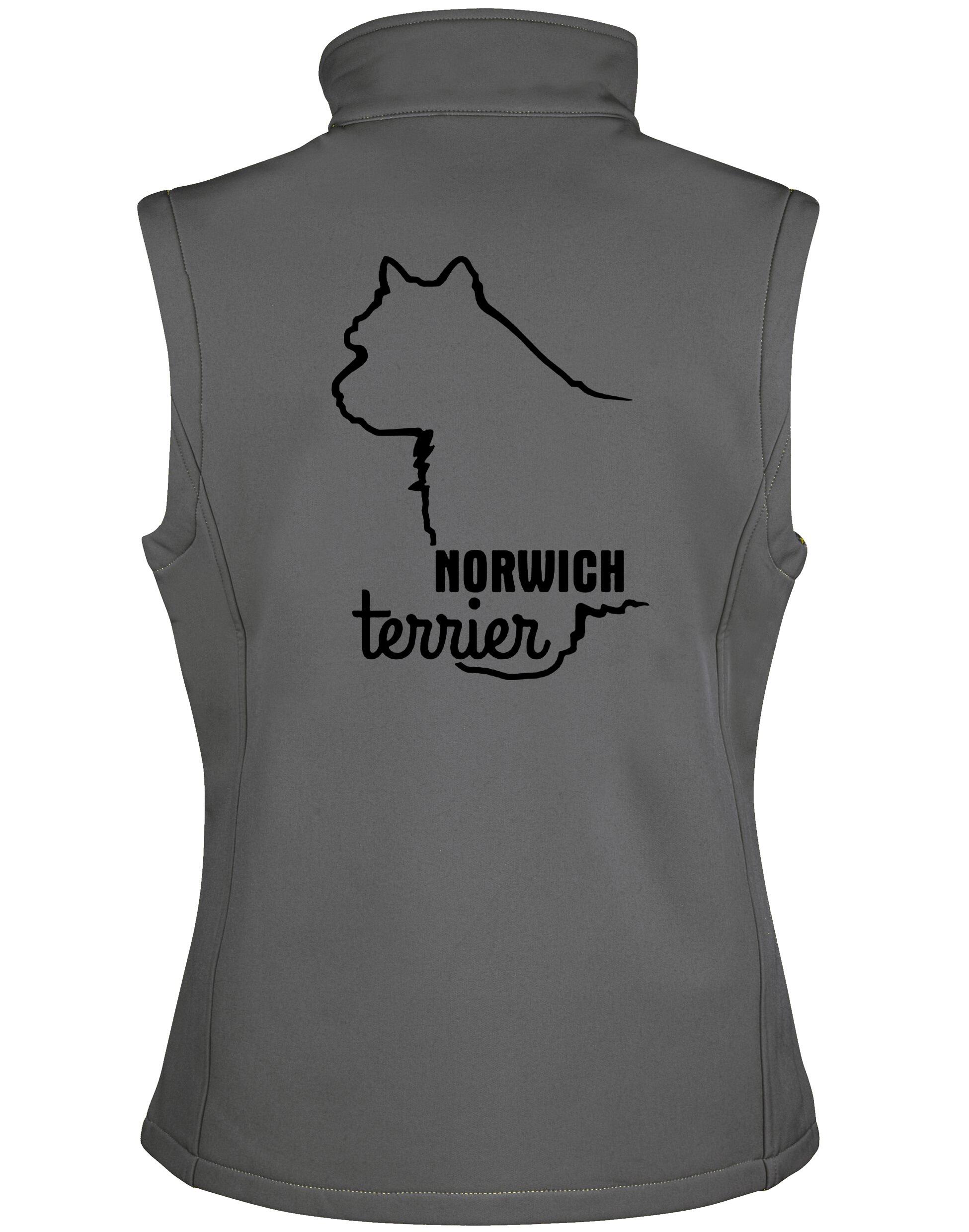 Norwich Terrier Unisex Softshell Gilet featuring exclusive breed artwork, water-resistant fabric, fleece lining, and a relaxed fit for all-day comfort. Perfect for dog shows, countryside walks, and casual wear for Norwich Terrier enthusiasts.