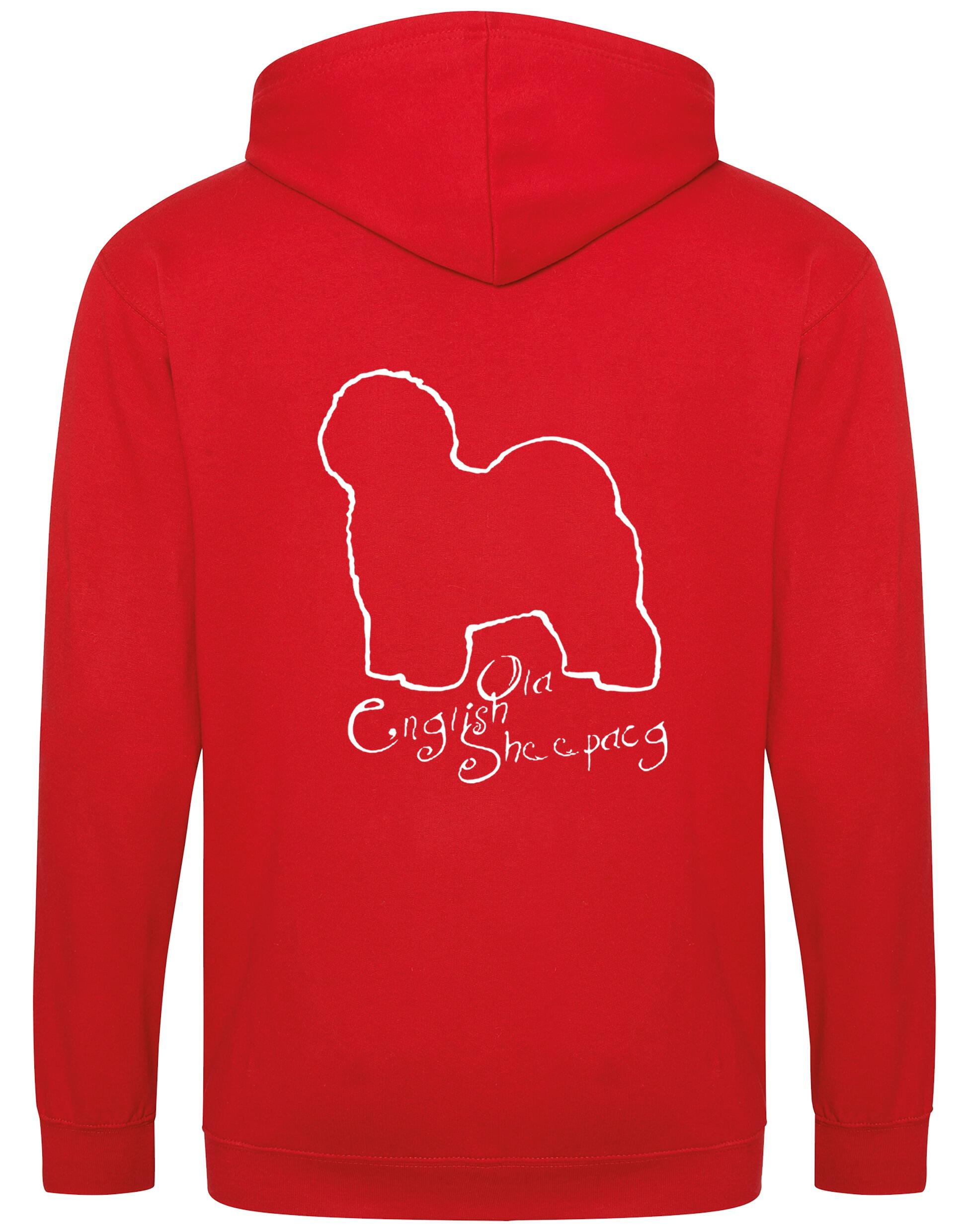 Old English Sheepdog Zipped Hoodie – cozy, fleece-lined, featuring exclusive breed artwork. A stylish and comfortable choice for dog lovers and breed enthusiasts.