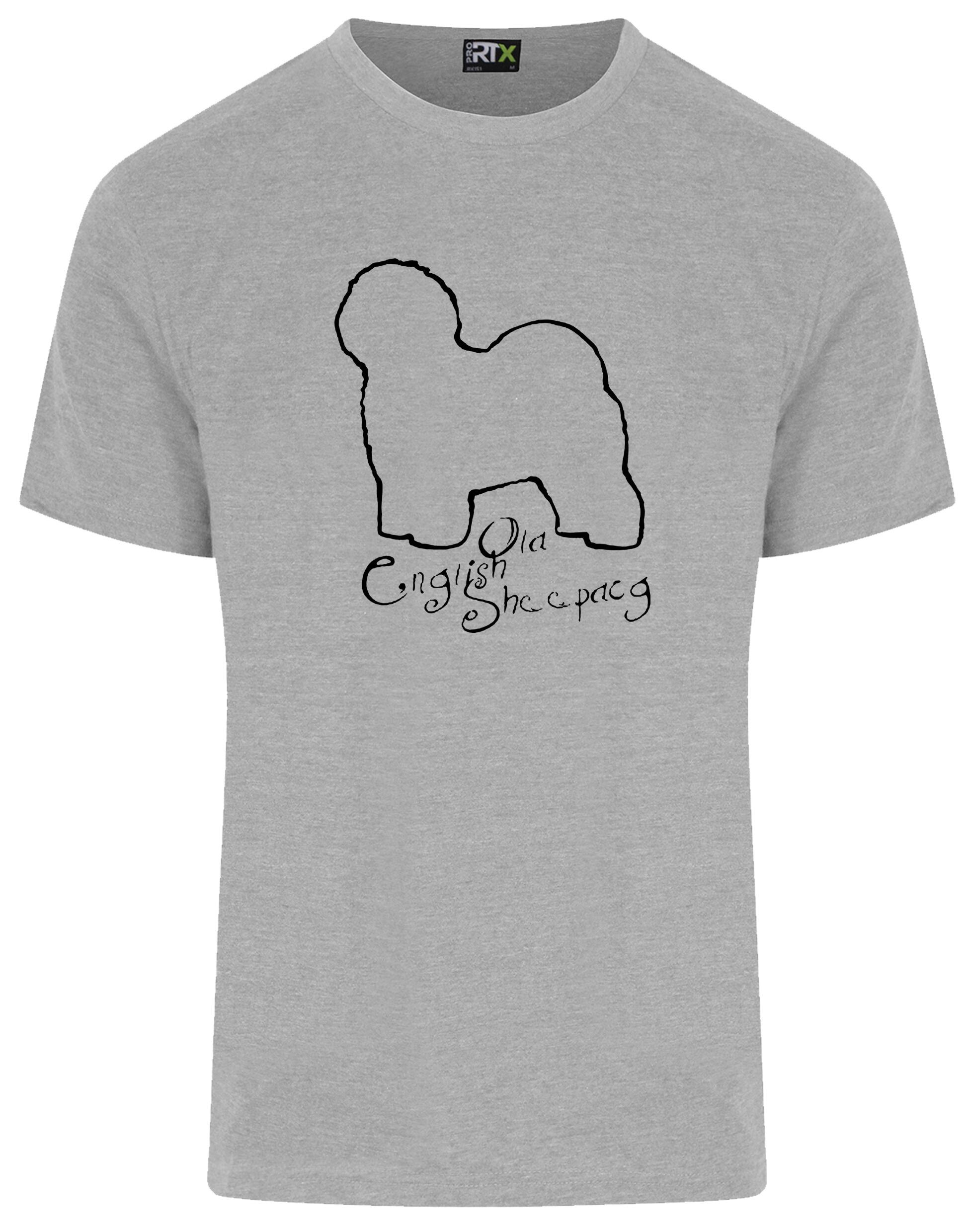 Old English Sheepdog Unisex Roundneck T-shirt – lightweight cotton fabric, relaxed fit, and exclusive breed artwork. A comfortable and stylish choice for dog lovers.