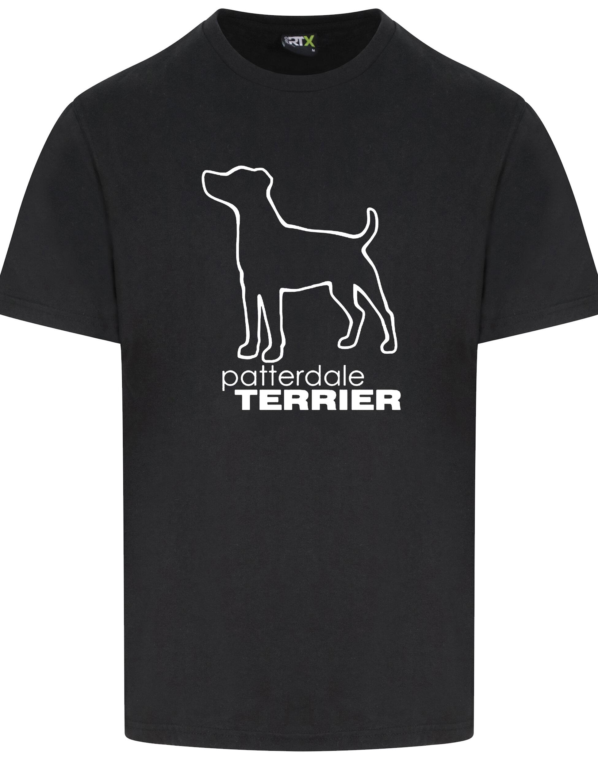 Patterdale Terrier Unisex Roundneck T-Shirt – soft, breathable cotton t-shirt featuring exclusive Patterdale Terrier artwork, a classic round neckline, and a relaxed unisex fit for everyday comfort and breed pride.