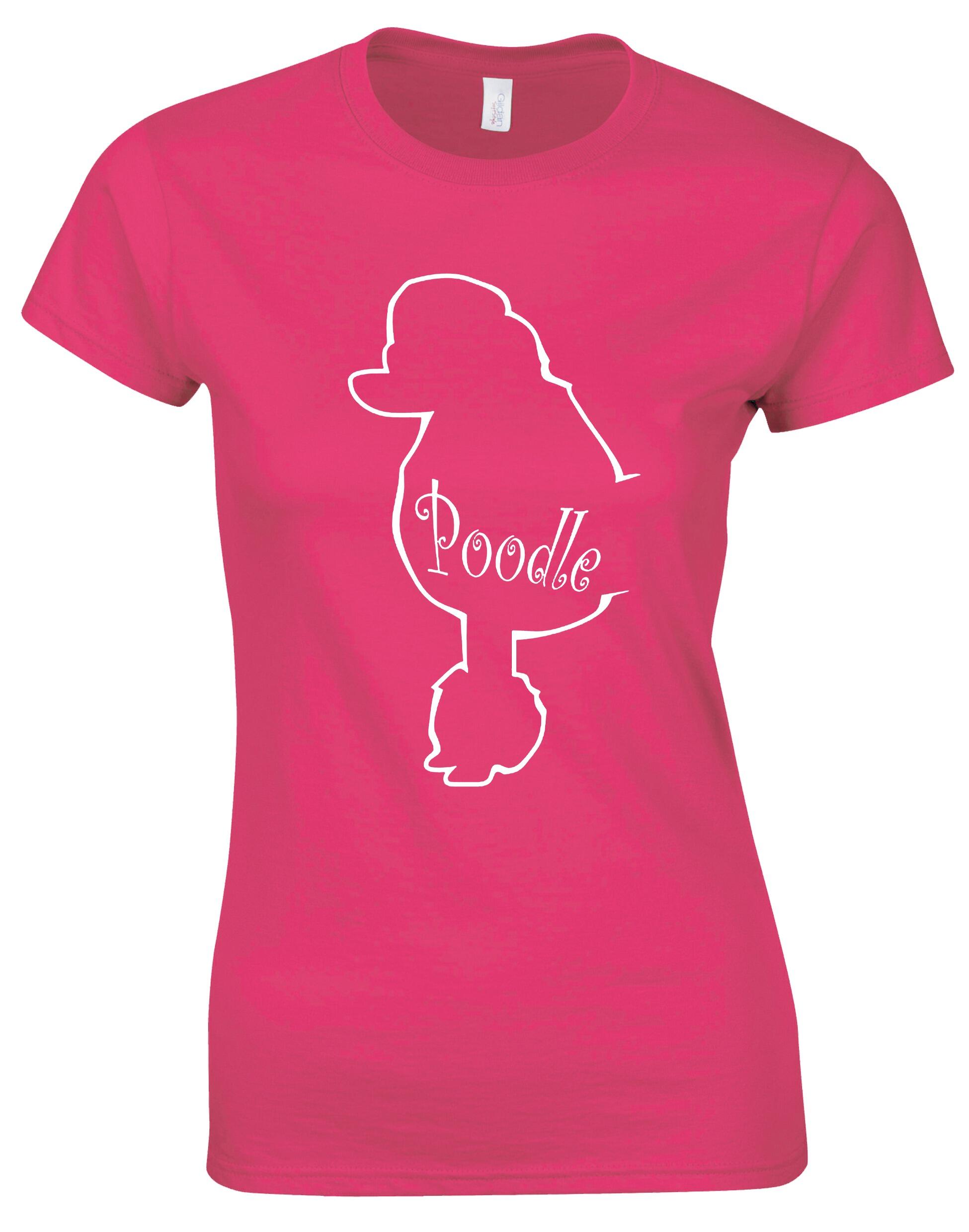 Poodle Female Roundneck T-Shirt featuring exclusive breed artwork, premium cotton fabric, and a flattering feminine fit for everyday comfort.