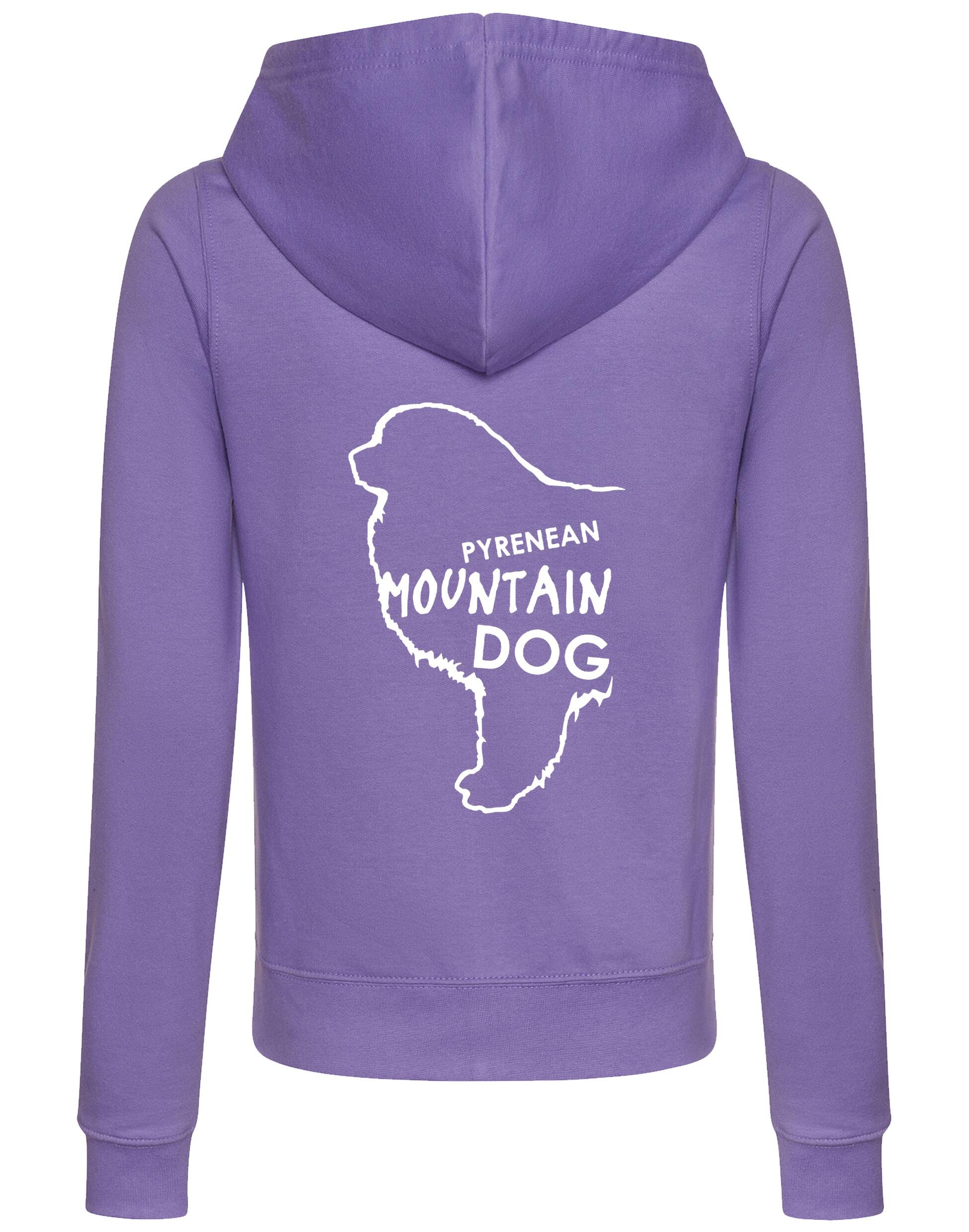 Women's Pyrenean Mountain Dog Zipped Hoodie featuring exclusive breed artwork with personalization options, crafted from premium breathable materials for all-day comfort and a flattering feminine fit, perfect for dog events and outdoor adventures.