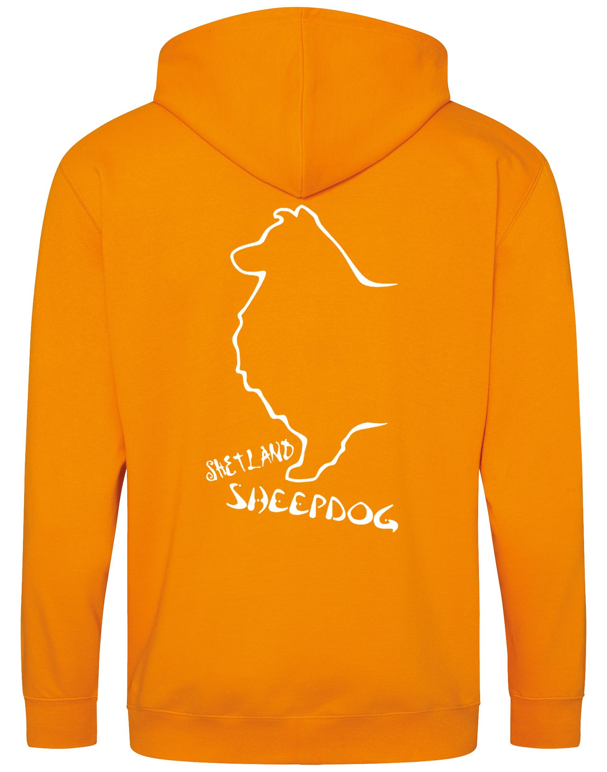 Shetland Sheepdog Zipped Hoodie featuring exclusive Sheltie graphic design.
