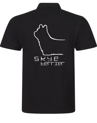 Unisex cotton polo with Skye Terrier design on the back. Soft, breathable fabric and a relaxed fit make it ideal for dog lovers attending events, enjoying walks, or lounging in comfort.