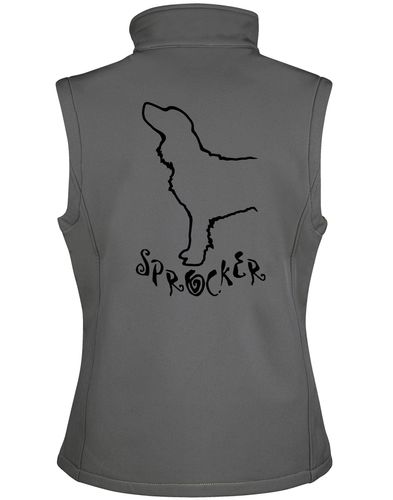 Unisex softshell jacket featuring exclusive Sprocker Spaniel design on the back. Water-resistant with fleece lining, designed for outdoor comfort and style. Ideal for walks, training, and showing your love for the Sprocker breed.