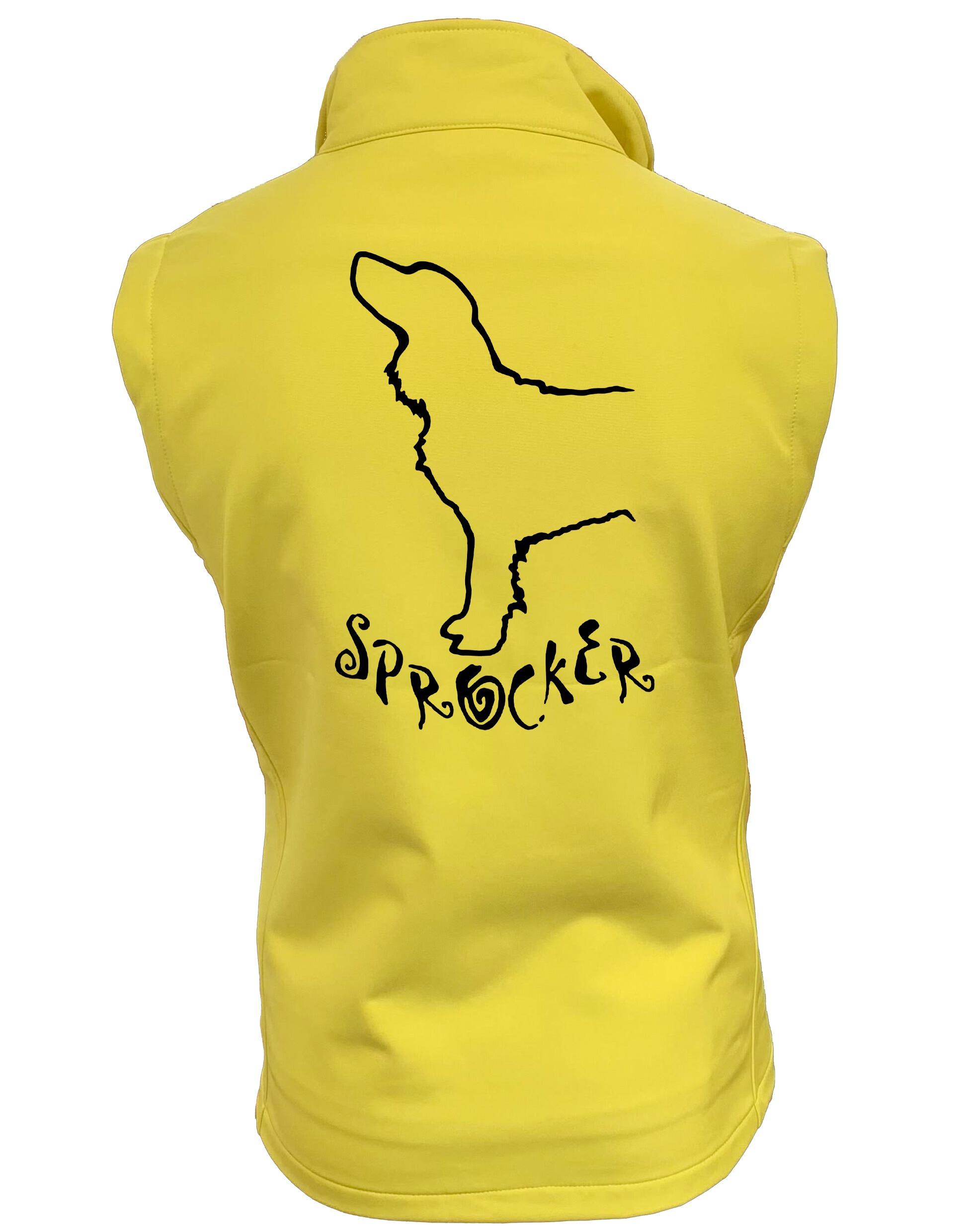 Unisex softshell jacket featuring exclusive Sprocker Spaniel design on the back. Water-resistant with fleece lining, designed for outdoor comfort and style. Ideal for walks, training, and showing your love for the Sprocker breed.