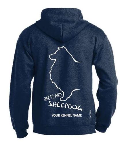 Shetland Sheepdog Dog Breed Hoodies Women's & Men's Full Zipped Heavy Blend Exclusive Dogeria Design