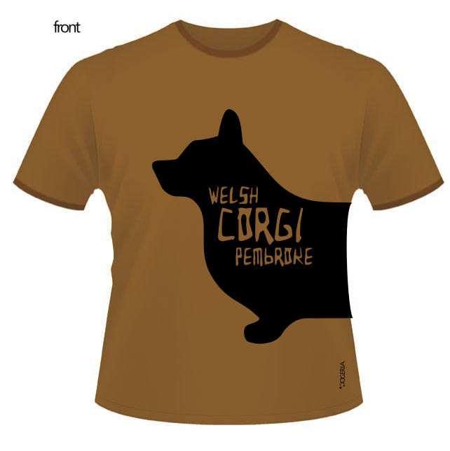 Corgi Welsh Pembroke T-Shirt Men's Roundneck Heavy Cotton
